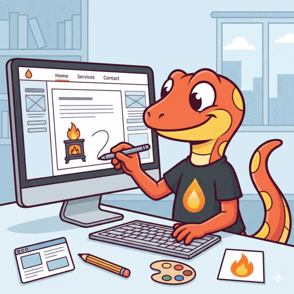 Sparky designing product mockups