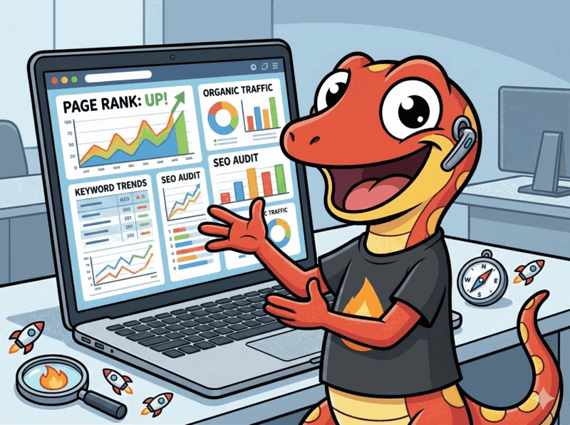 Sparky analyzing SEO metrics